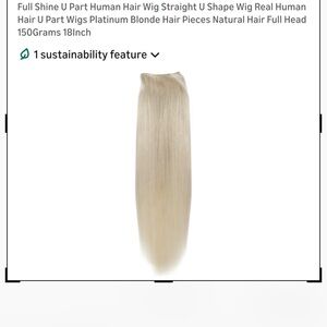 Platinum Blonde U Part Human Hair Wig